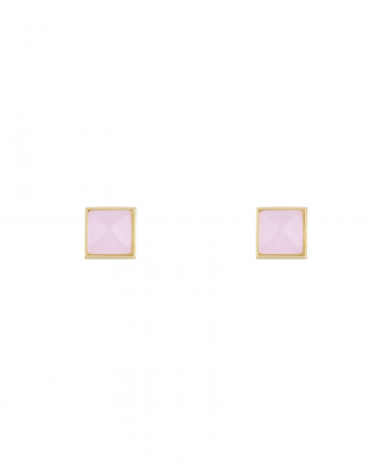 گوشواره میخی مربع سنگ مورگانیت درریس Doris کد P5974