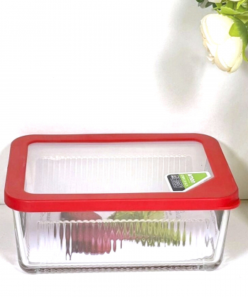 ظرف شیشه ای درب دار شیاردار لیمون Limon کد 209903