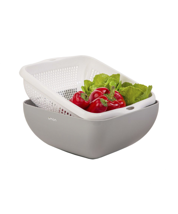 ست کاسه و آبکش چهار گوش لیمون Limon کد 206752