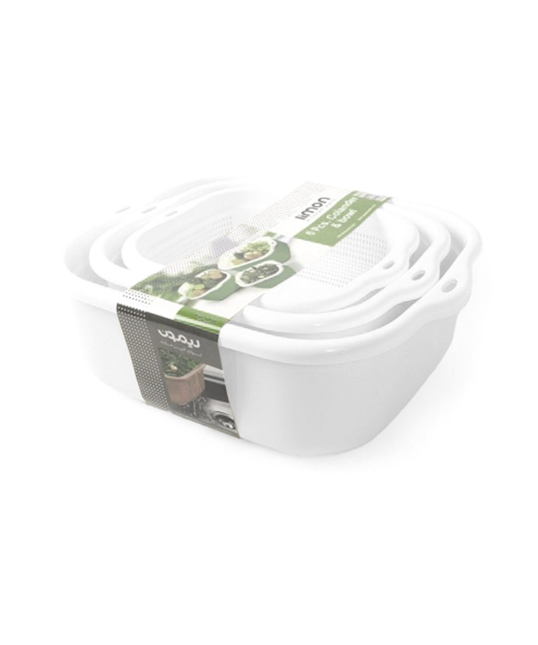سرویس 6 پارچه آبکش و لگن نسیم لیمون Limon کد 27807