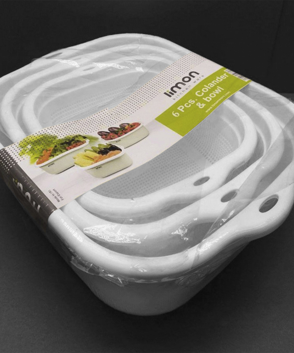 سرویس 6 پارچه آبکش و لگن نسیم لیمون Limon کد 27807