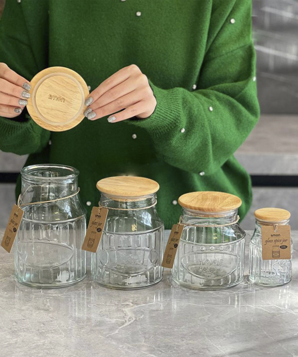 بانکه چوبی‎ درب شیشه ای لیمون Limon کد 226159