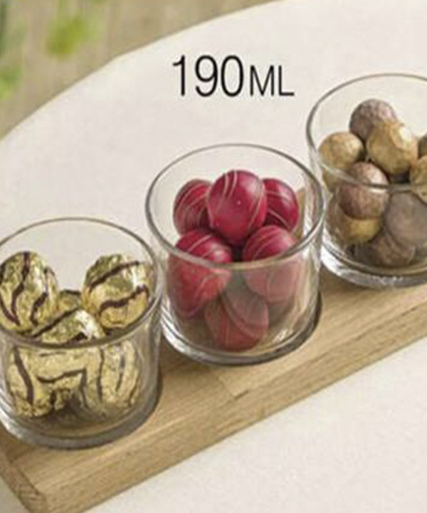 کاسه گرد پایه چوبی لیمون Limon بسته سه عددی کد 221859