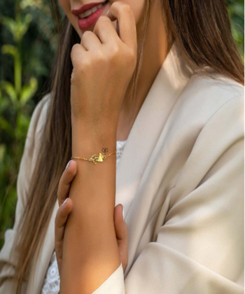 دستبند طلا پروانه میوگلد Mio Gold کد BR497