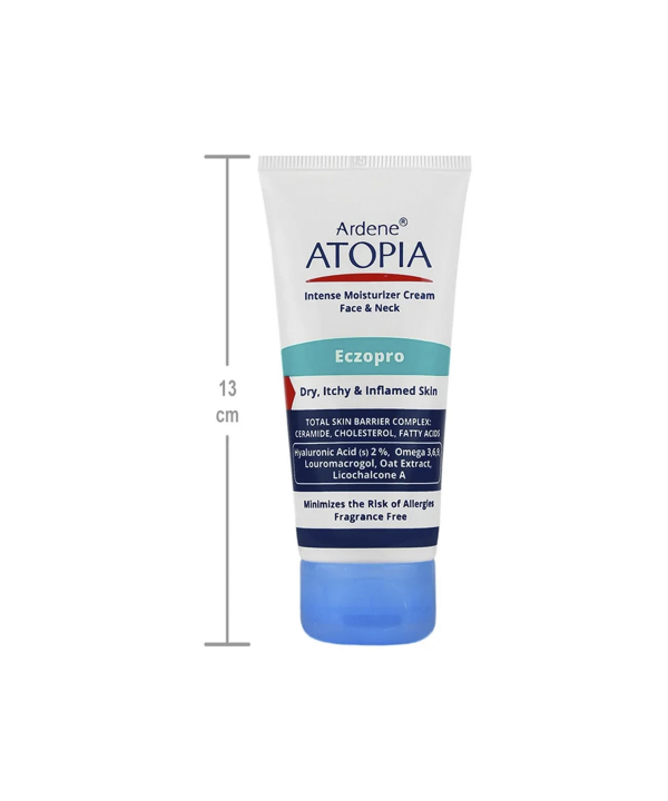 کرم مرطوب کننده صورت و گردن مخصوص پوست‌های خشک آردن اتوپیا Ardene Atopia حجم 50 میلی‌لیتر