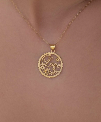 پلاک طلا love میوگلد Mio Gold کد N1180