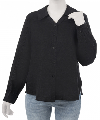 شومیز لینن آستین بلند زنانه ریس مدل 1020057