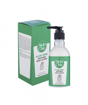 لوسیون بدن مناسب پوست حساس اسکین شیک Skin Chic حاوی عصاره آلوئه ورا حجم 200 میلی لیتر