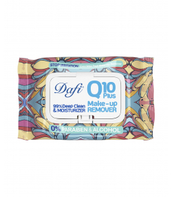 دستمال مرطوب پاک کننده آرایش حاوی Q10 Plus دافی Dafi مدل Stop Irritation بسته 50 عددی