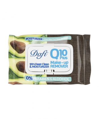 دستمال مرطوب پاک کننده آرایش حاوی Q10 دافی Dafi مدل Moisturizer بسته 50 عددی