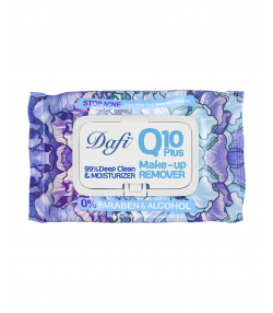 دستمال مرطوب پاک کننده آرایش حاوی Q10 دافی Dafi طرح گل بسته 50 عددی