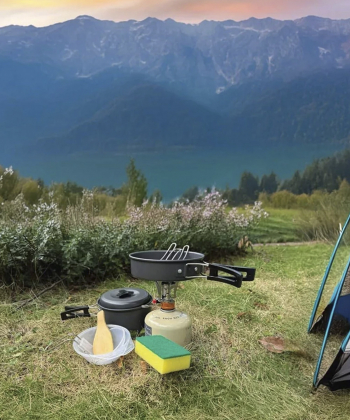 ست ظروف کمپینگ تکاورکو Takavarco مدل GREEN LION 7 IN 1 Camping Cookware