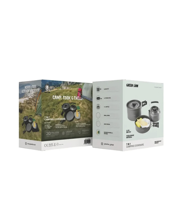 ست ظروف کمپینگ تکاورکو Takavarco مدل GREEN LION 7 IN 1 Camping Cookware
