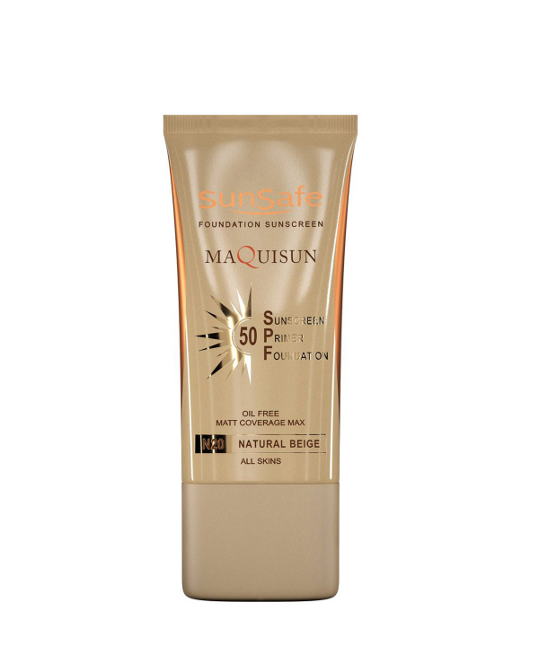 کرم ضد آفتاب کرم پودری فاقد چربی و پرایمری SPF50 سان سیف مدل مکی سان حجم 40 میلی لیتر