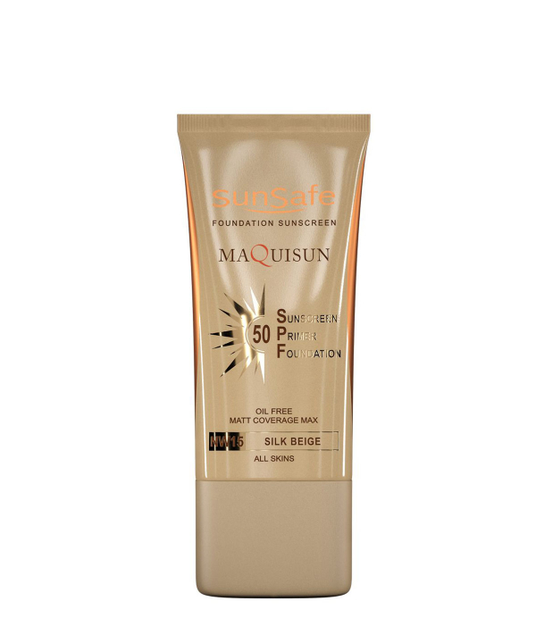 کرم ضد آفتاب کرم پودری فاقد چربی و پرایمری SPF50 سان سیف مدل مکی سان حجم 40 میلی لیتر