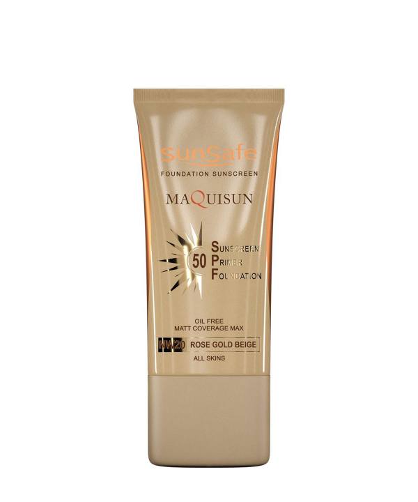 کرم ضد آفتاب کرم پودری فاقد چربی و پرایمری SPF50 سان سیف مدل مکی سان حجم 40 میلی لیتر