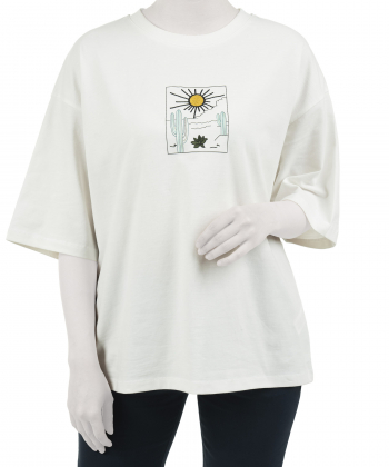 تیشرت آستین کوتاه نخی زنانه ادورا مدل 15251587