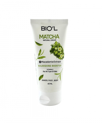 کرم تیوپی مغذی پوست های خشک و حساس حاوی عصاره ماچا و ماکادمیا بیول Biol حجم 60 میلی لیتر