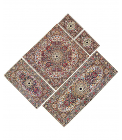 سرویس ترمه ابریشم 5 تکه سلام Salam طرح باغ بهشت