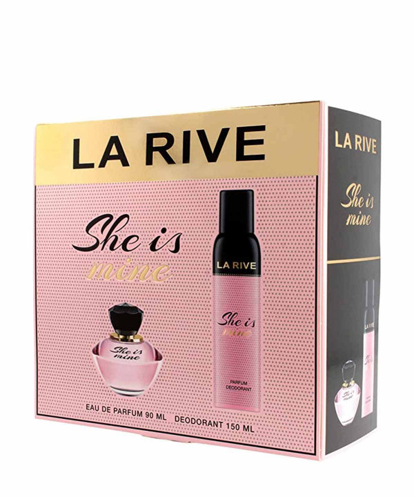 ست ادوپرفیوم و اسپری دئودورانت زنانه لا ریو La Rive مدل She Is Mine حجم 90 میلی‌لیتر