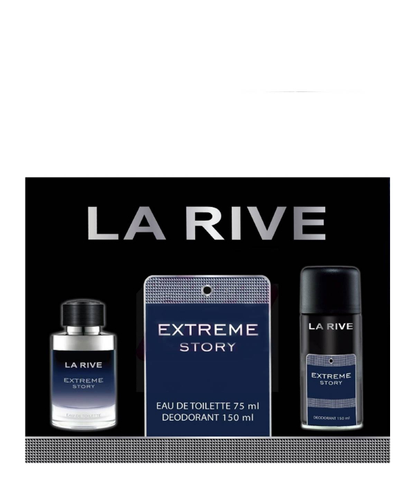 ست ادوتویلت و اسپری دئودورانت مردانه لا ریو La Rive مدل Extreme Story حجم 75 میلی‌لیتر