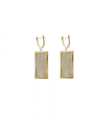 گوشواره طلا مستطیل چرم تاج Taj کد 26939