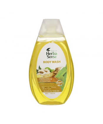 شامپو بدن با رایحه انرژی بخش جینسینگ و زنجبیل هرباسنس Herba Sense حجم 400 میلی لیتر