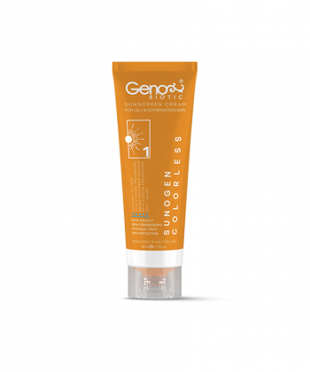 کرم ضدآفتاب بی رنگ فاقد چربی SPF50 ژنوبایوتیک Geno Biotic مدل Suno Gen1 حجم 50 میلی لیتر