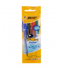 خودکار بیک Bic مدل Cristal Soft بسته چهار عددی