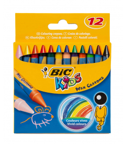 مداد شمعی دوازده رنگ روغنی بیک Bic مدل Wax Crayons