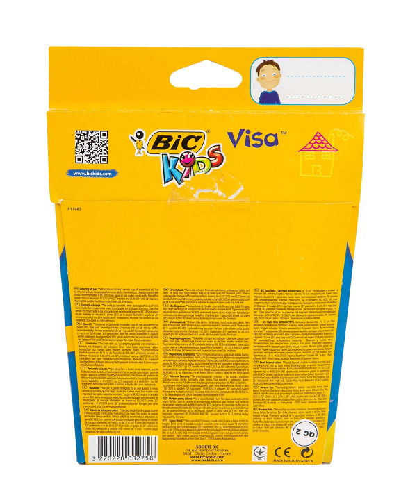 ماژیک رنگ آمیزی دوازده رنگ بیک Bic مدل Kids Visa