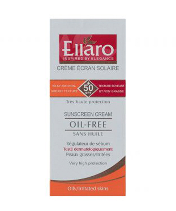 کرم ضد آفتاب فاقد چربی و بی‌رنگ الارو Ellaro با +SPF50 حجم 40 میلی‌لیتر