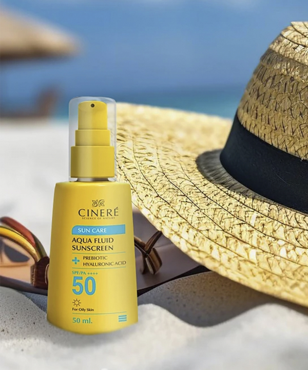 ضدآفتاب فلوئیدی سینره Cinere مناسب انواع پوست SPF 50 حجم 50 میلی لیتر