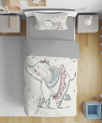 روتختی کودک یک نفره پنج تکه نوپه Nope طرح پترن بچگانه فیل بالرین کد T5851