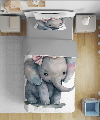 روتختی کودک یک نفره پنج تکه نوپه Nope طرح بچگانه فیل کد T5848