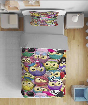 روتختی کودک یک نفره پنج تکه نوپه Nope طرح پترن جغد کد T5791