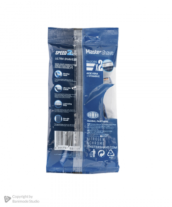 تیغ دولبه speed مستر شیو Master Shave مدل پلی بگ بسته 4 عددی