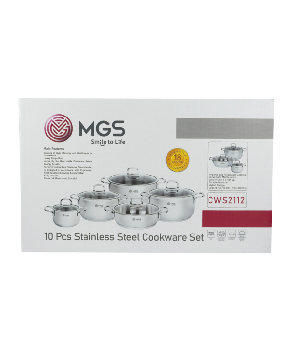 سرویس قابلمه 10 پارچه استیل  ام جی اس MGS کد CWS2112