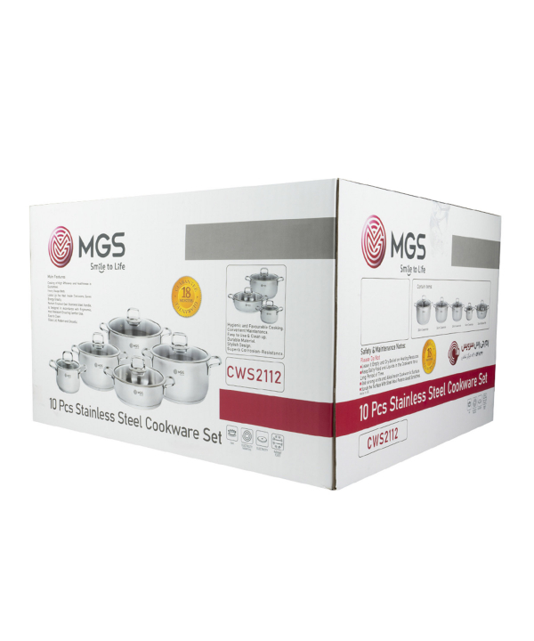 سرویس قابلمه 10 پارچه استیل  ام جی اس MGS کد CWS2112