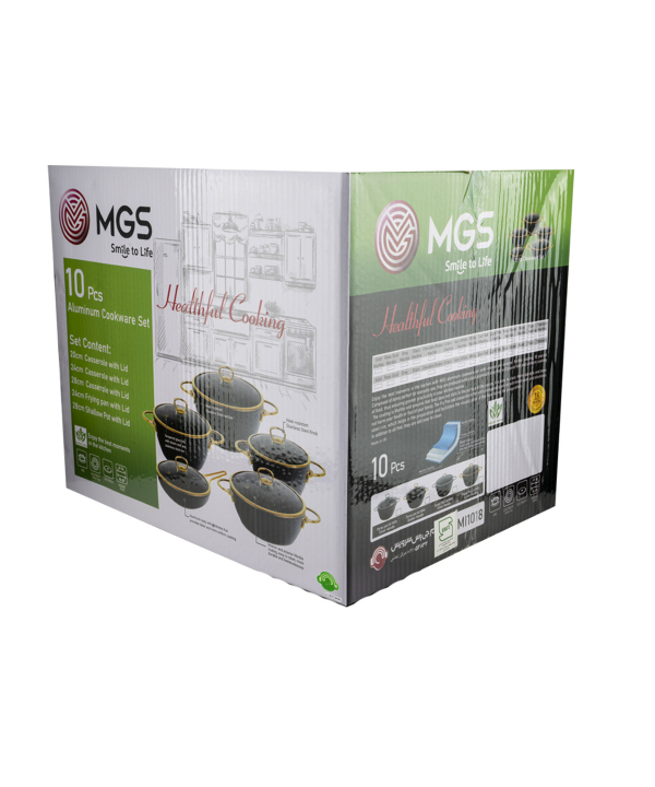 سرویس قابلمه فورج 10 پارچه یراق استیل ام جی اس MGS  طرح ماینزS