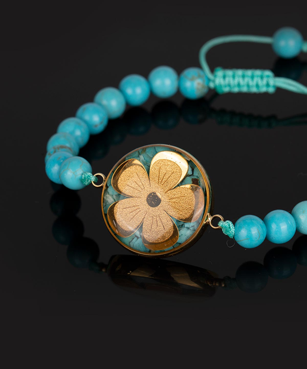 دستبند زنانه سام نورزاده Noorzadeh Gold Art طرح گل پنج‌پر کد 42