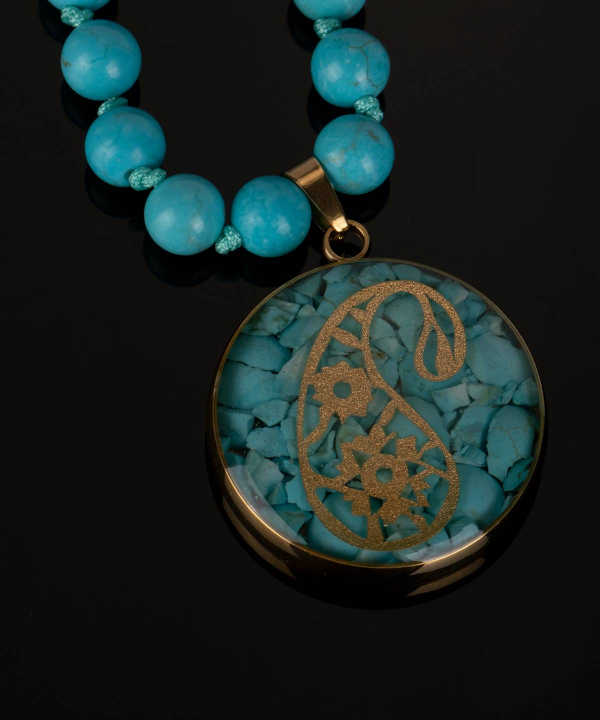 گردنبند زنانه سام نورزاده Noorzadeh Gold Art طرح بته جقه کد 1681