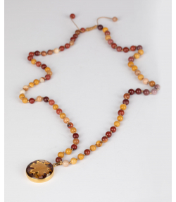 گردنبند زنانه سام نورزاده Noorzadeh Gold Art طرح برگ پاییزی کد 801