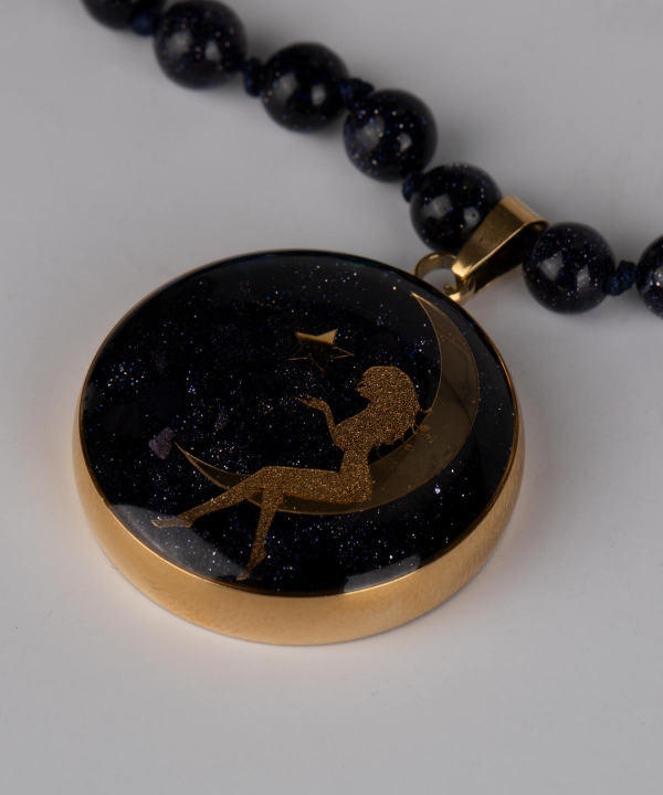 گردنبند زنانه سام نورزاده Noorzadeh Gold Art طرح دختر ماه کد 791