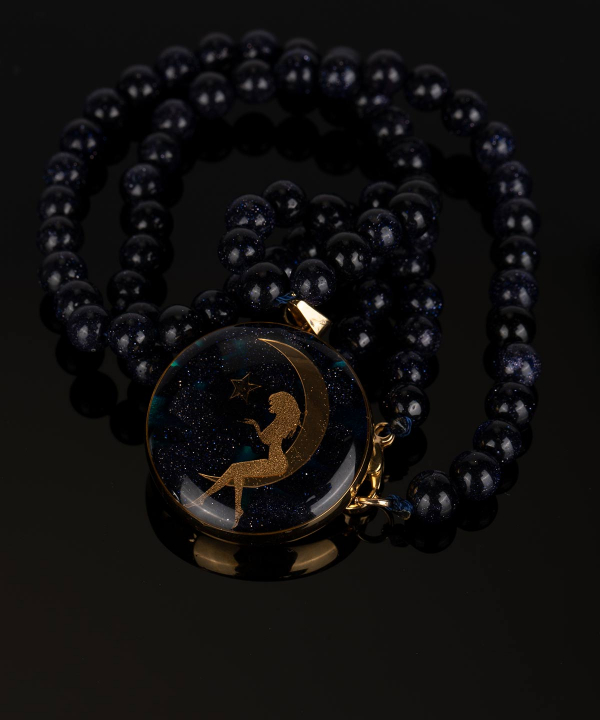 گردنبند زنانه سام نورزاده Noorzadeh Gold Art طرح دختر ماه کد 79