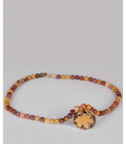 گردنبند زنانه سام نورزاده Noorzadeh Gold Art طرح برگ پاییزی کد 80