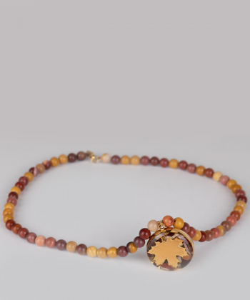 گردنبند زنانه سام نورزاده Noorzadeh Gold Art طرح برگ پاییزی کد 80