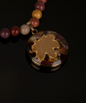 گردنبند زنانه سام نورزاده Noorzadeh Gold Art طرح برگ پاییزی کد 80