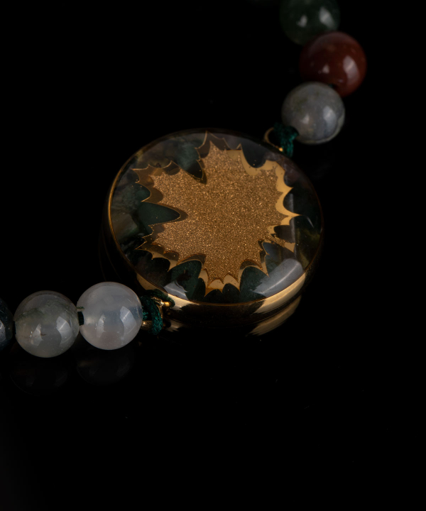 دستبند زنانه سام نورزاده Noorzadeh Gold Art طرح برگ پاییزی کد 103