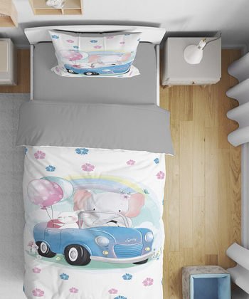 روتختی کودک یک نفره پنج تکه نوپه هوم nopehome طرح فیل و ماشین کد T6012